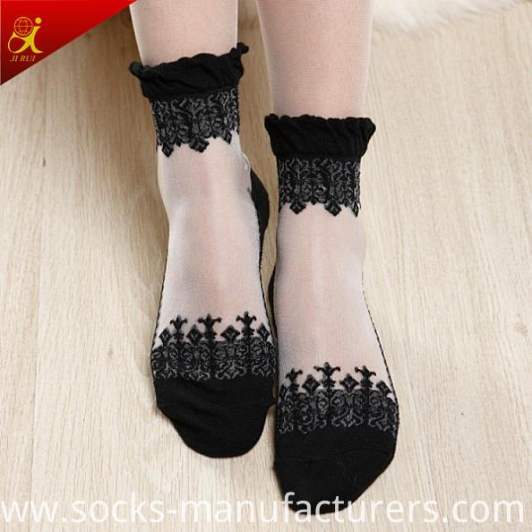 Women Summer Wear Transparent Lace Socks